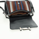 TOD’S Double T Hand Bag Leather 2way Silver Black FP2833 Auth am10504V-17