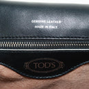 TOD’S Double T Hand Bag Leather 2way Silver Black FP2833 Auth am10504V-19