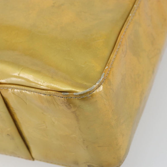 LOUIS VUITTON Monogram Vernis Columbus Tote Bag Lime Yellow M91047 Auth am10510