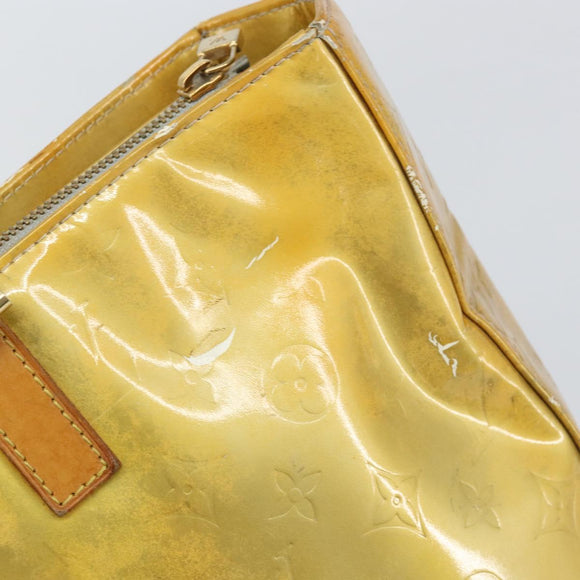 LOUIS VUITTON Monogram Vernis Columbus Tote Bag Lime Yellow M91047 Auth am10510
