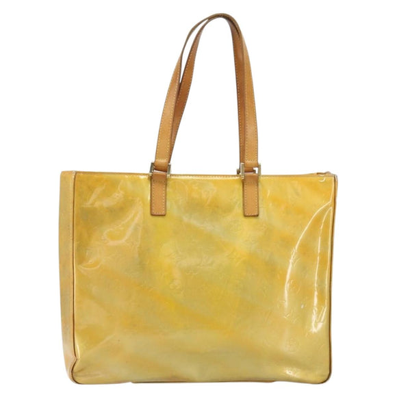 LOUIS VUITTON Monogram Vernis Columbus Tote Bag Lime Yellow M91047 Auth am10510