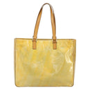 LOUIS VUITTON Monogram Vernis Columbus Tote Bag Lime Yellow M91047 Auth am10510-2