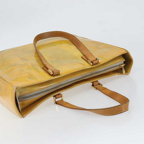 LOUIS VUITTON Monogram Vernis Columbus Tote Bag Lime Yellow M91047 Auth am10510
