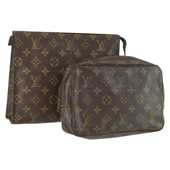 LOUIS VUITTON Monogram Clutch Bag 2 Set LV Auth am10514