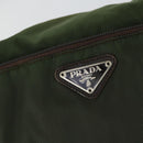 PRADA Shoulder Bag Nylon Khaki Silver Auth am10515-17