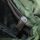 PRADA Shoulder Bag Nylon Khaki Silver Auth am10515-22