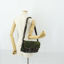 PRADA Shoulder Bag Nylon Khaki Silver Auth am10515-25