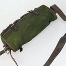 PRADA Shoulder Bag Nylon Khaki Silver Auth am10515-6