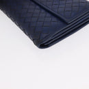 BOTTEGA VENETA INTRECCIATO Long Wallet Leather Blue Auth am10518-16