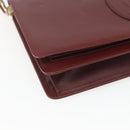 CARTIER Must Line Shoulder Bag Leather Bordeaux Gold Auth am10523-14