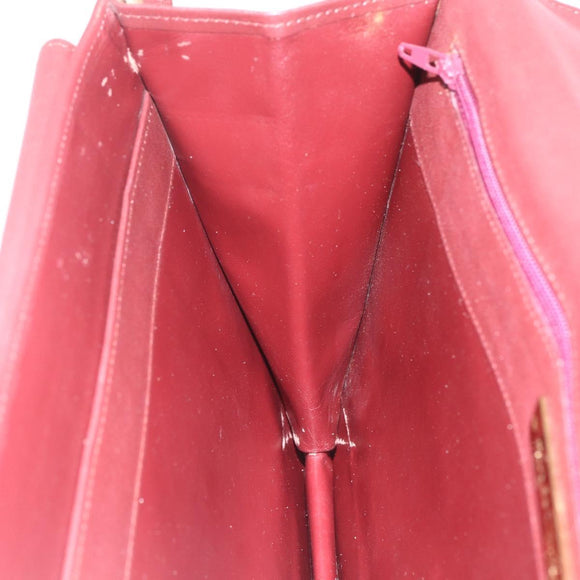 CARTIER Must Line Shoulder Bag Leather Bordeaux Gold Auth am10523