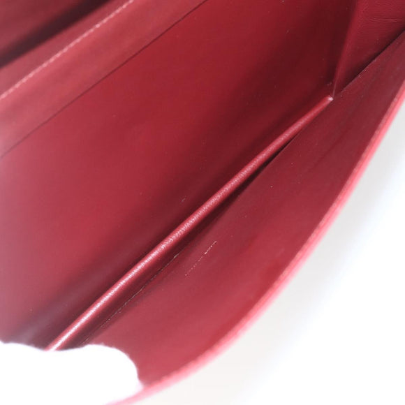 CARTIER Must Line Shoulder Bag Leather Bordeaux Gold Auth am10523