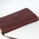 CARTIER Must Line Shoulder Bag Leather Bordeaux Gold Auth am10523-6