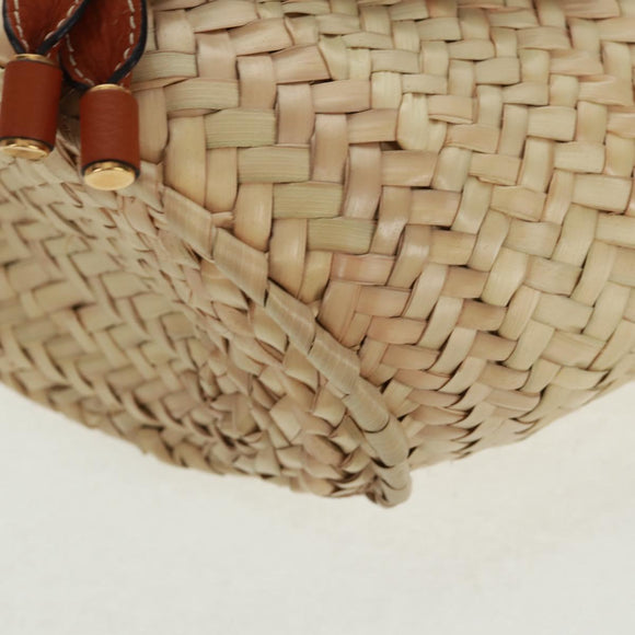Chloe Mercy Shoulder Bag Raffia Beige Brown Auth am10525V