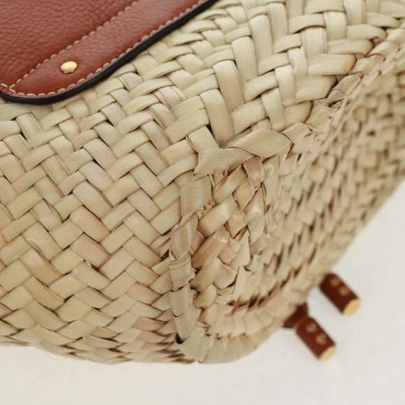 Chloe Mercy Shoulder Bag Raffia Beige Brown Auth am10525V
