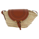 Chloe Mercy Shoulder Bag Raffia Beige Brown Auth am10525V-2