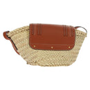 Chloe Mercy Shoulder Bag Raffia Beige Brown Auth am10525V-3