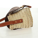 Chloe Mercy Shoulder Bag Raffia Beige Brown Auth am10525V-4