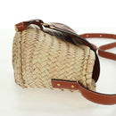 Chloe Mercy Shoulder Bag Raffia Beige Brown Auth am10525V-5