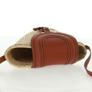 Chloe Mercy Shoulder Bag Raffia Beige Brown Auth am10525V-6