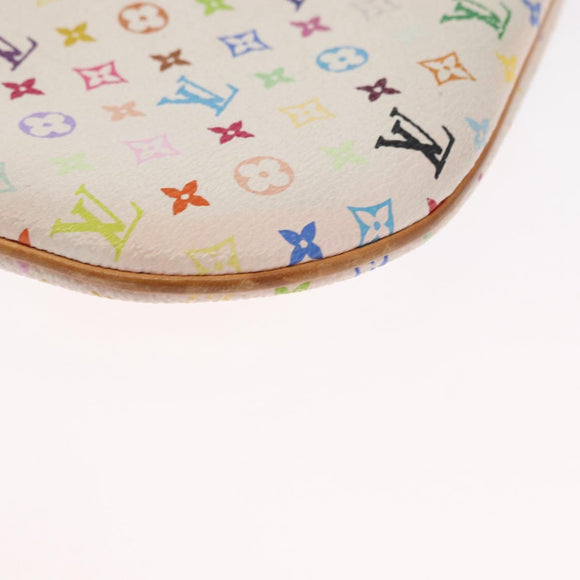 LOUIS VUITTON Monogram Multicolor Pochette GM Pouch White M60027 Auth am10526