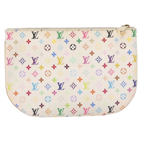 LOUIS VUITTON Monogram Multicolor Pochette GM Pouch White M60027 Auth am10526