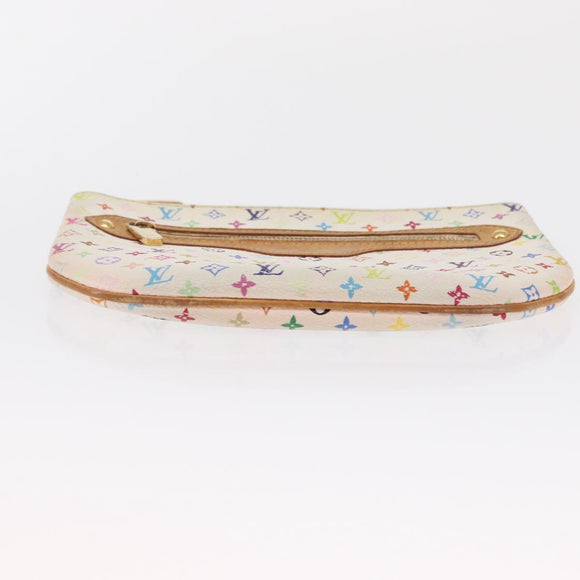 LOUIS VUITTON Monogram Multicolor Pochette GM Pouch White M60027 Auth am10526