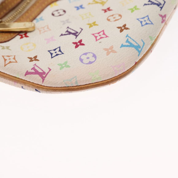 LOUIS VUITTON Monogram Multicolor Pochette GM Pouch White M60027 Auth am10526