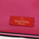 VALENTINO V Logo Walk Shoulder Bag Leather Pink Gold Auth am10527V-18