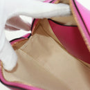 VALENTINO V Logo Walk Schultertasche Leder Rosa Gold Auth am10527V-20