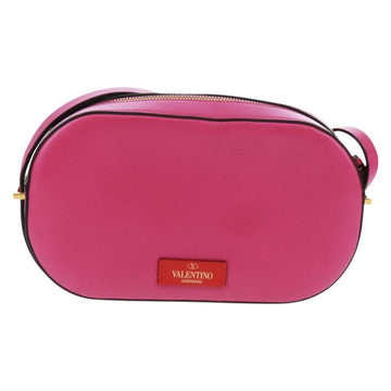 VALENTINO V Logo Walk Shoulder Bag Leather Pink Gold Auth am10527V - 0