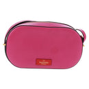 VALENTINO V Logo Walk Schultertasche Leder Rosa Gold Auth am10527V-2