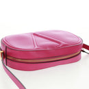 VALENTINO V Logo Walk Schultertasche Leder Rosa Gold Auth am10527V-6