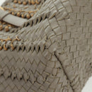 BOTTEGA VENETA INTRECCIATO Tote Bag Leather Gray Gold Auth am10529V-12