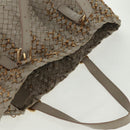 BOTTEGA VENETA INTRECCIATO Tote Bag Leather Gray Gold Auth am10529V-6