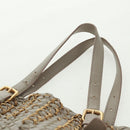 BOTTEGA VENETA INTRECCIATO Tote Bag Leather Gray Gold Auth am10529V-8