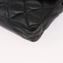 CHANEL Matelasse Waist bag Lamb Skin Black Gold CC Auth am10530-12