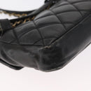 CHANEL Matelasse Waist bag Lamb Skin Black Gold CC Auth am10530-13