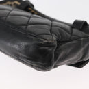 CHANEL Matelasse Waist bag Lamb Skin Black Gold CC Auth am10530-16