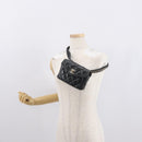 CHANEL Matelasse Waist bag Lamb Skin Black Gold CC Auth am10530-19