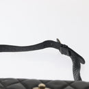 CHANEL Matelasse Waist bag Lamb Skin Black Gold CC Auth am10530-8