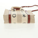 Chloe Woody Hand Bag Canvas 2way Beige Gold Auth am10533V-13