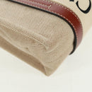 Chloe Woody Hand Bag Canvas 2way Beige Gold Auth am10533V-14