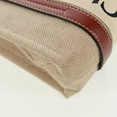 Chloe Woody Hand Bag Canvas 2way Beige Gold Auth am10533V-16