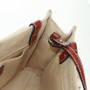 Chloe Woody Hand Bag Canvas 2way Beige Gold Auth am10533V-20