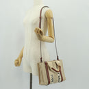Chloe Woody Hand Bag Canvas 2way Beige Gold Auth am10533V-24