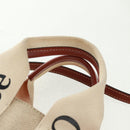 Chloe Woody Hand Bag Canvas 2way Beige Gold Auth am10533V-9
