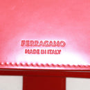 Salvatore Ferragamo Gancini Shoulder Pouch Bag Patent Red Silver Auth am10534M-20
