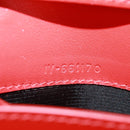 Salvatore Ferragamo Gancini Shoulder Pouch Bag Patent Red Silver Auth am10534M-12