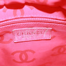 CHANEL Cambon Line Tote Bag Lamb Skin Black Silver CC Auth am10535V-17